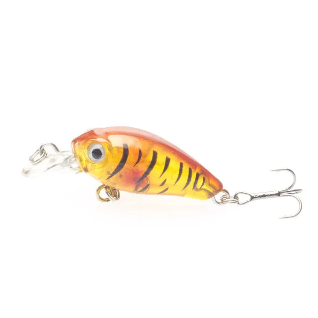 1 PCS  Crankbait Plastic Wobbler Fishing Lure 4.5CM 4G Swimbait Pesca Isca Artificial Bait 8# Hooks  Fishing Tackle