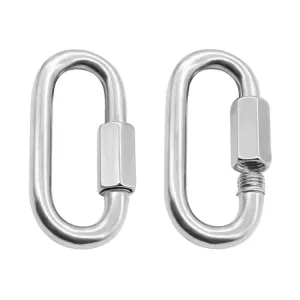 2 PCS 7mm 304 Stainless Steel Quick Connect Ring Runway Buckle