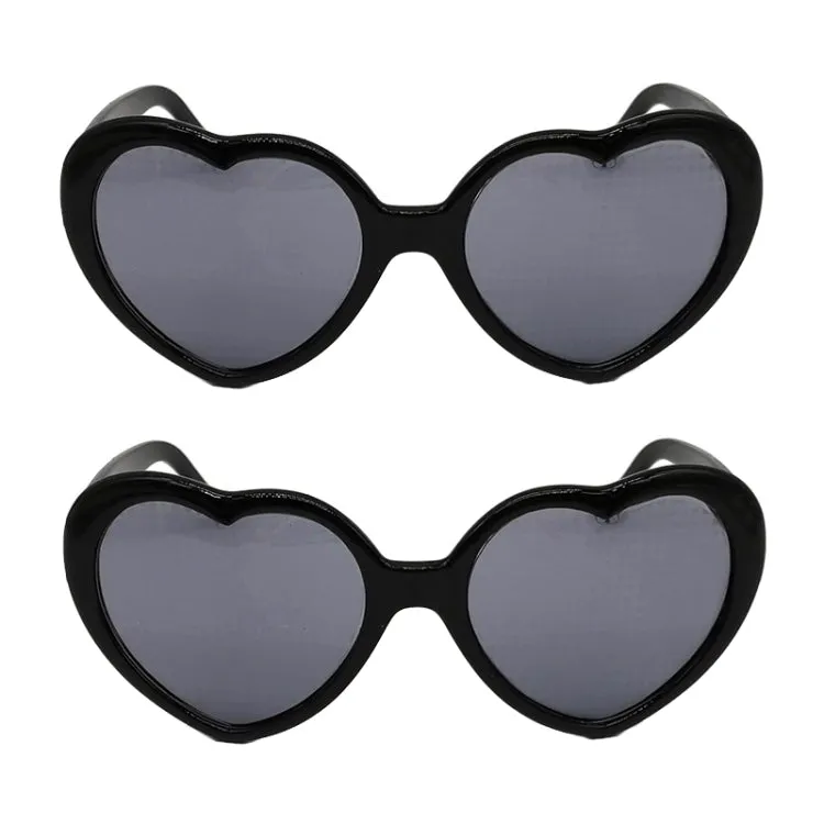 2pairs Love Glasses Light Change Love Sunglasses(Black)