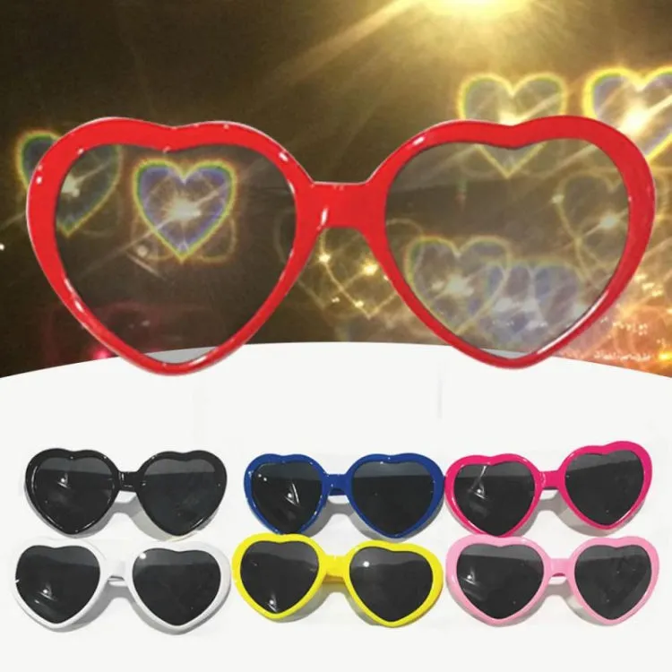 2pairs Love Glasses Light Change Love Sunglasses(Black)