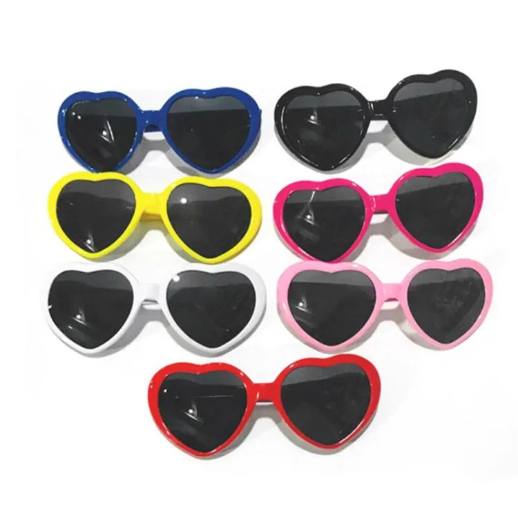 2pairs Love Glasses Light Change Love Sunglasses(Black)