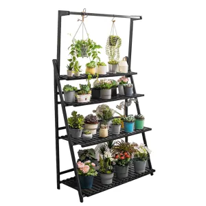 4 Tier Bamboo Foldable Hanging Plant Stand-70cm