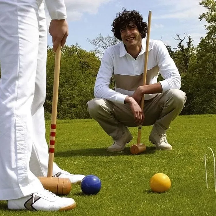 6 Player Croquet Set with Wooden Trolley