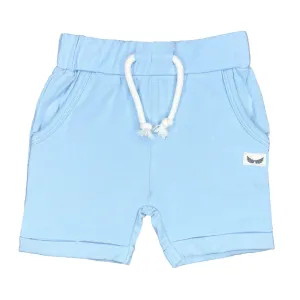 Airy Blue Kids Harem Shorts with Pockets || Bamboo/Cotton/Spandex French Terry (18M-8Y)