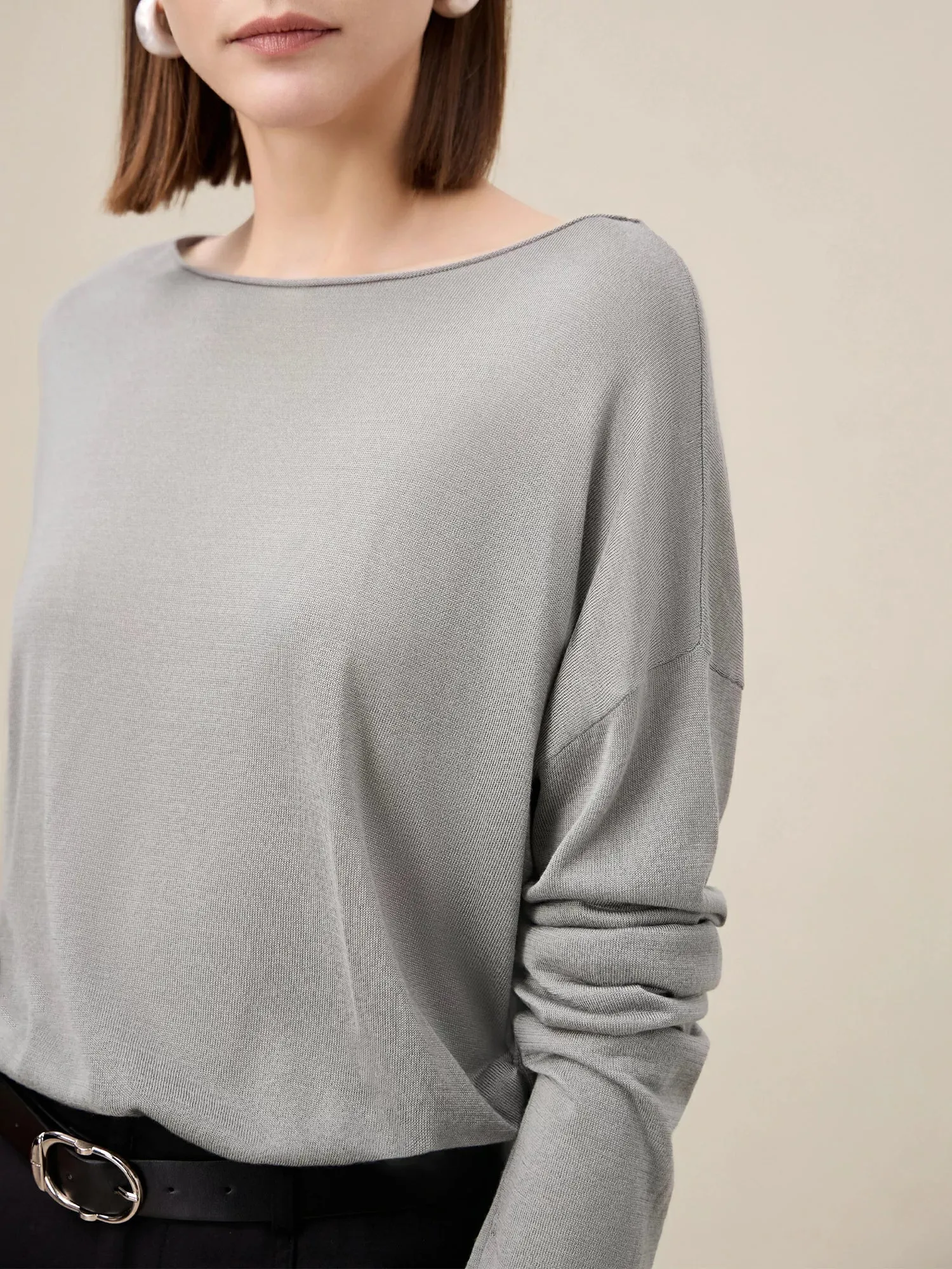 Amoretu Acetate & Lyocell Casual Lightweight Knit Tee