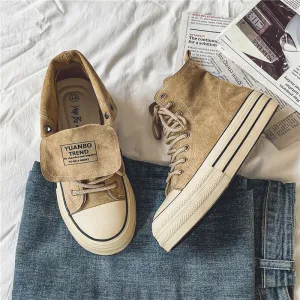 Amozae-Back To School Gifts Vintage Canvas High Top Sneakers