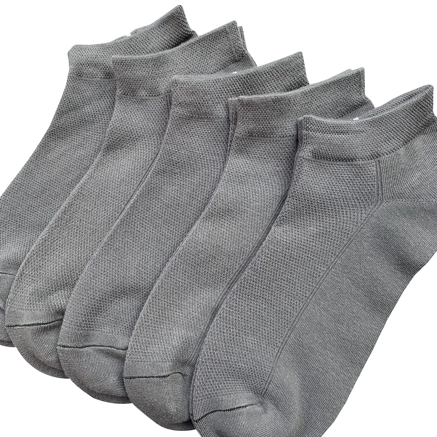 Bamboo School Socks Ankle Super Soft School Kids Socks Stretch Cuffs Athletic Socks Odor Resistant Anti-odor 5 Pairs Dark Grey Medium