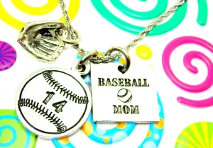 Baseball Mom Necklace With Custom Jersey Number