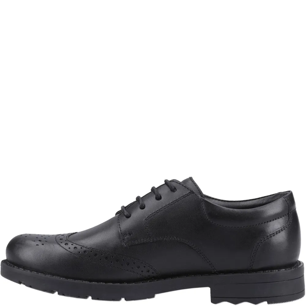 Black Lace Up Brian XL Senior School Shoes