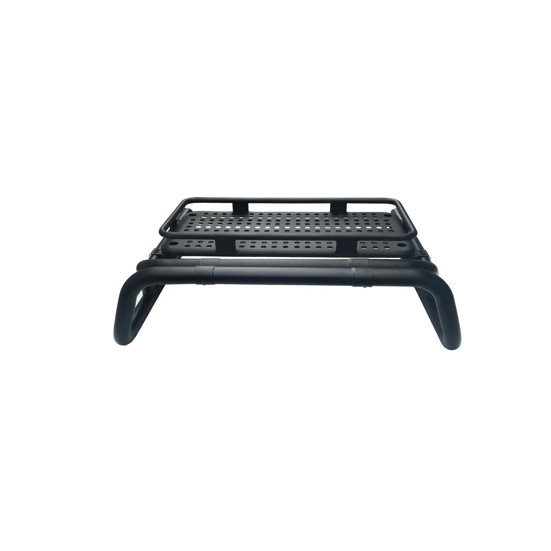 Black Long Arm Roll Sports Bar with Cargo Basket Rack for Ford Ranger 2012-2022