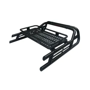 Black Long Arm Roll Sports Bar with Cargo Basket Rack for Mitsubishi L200 2015 