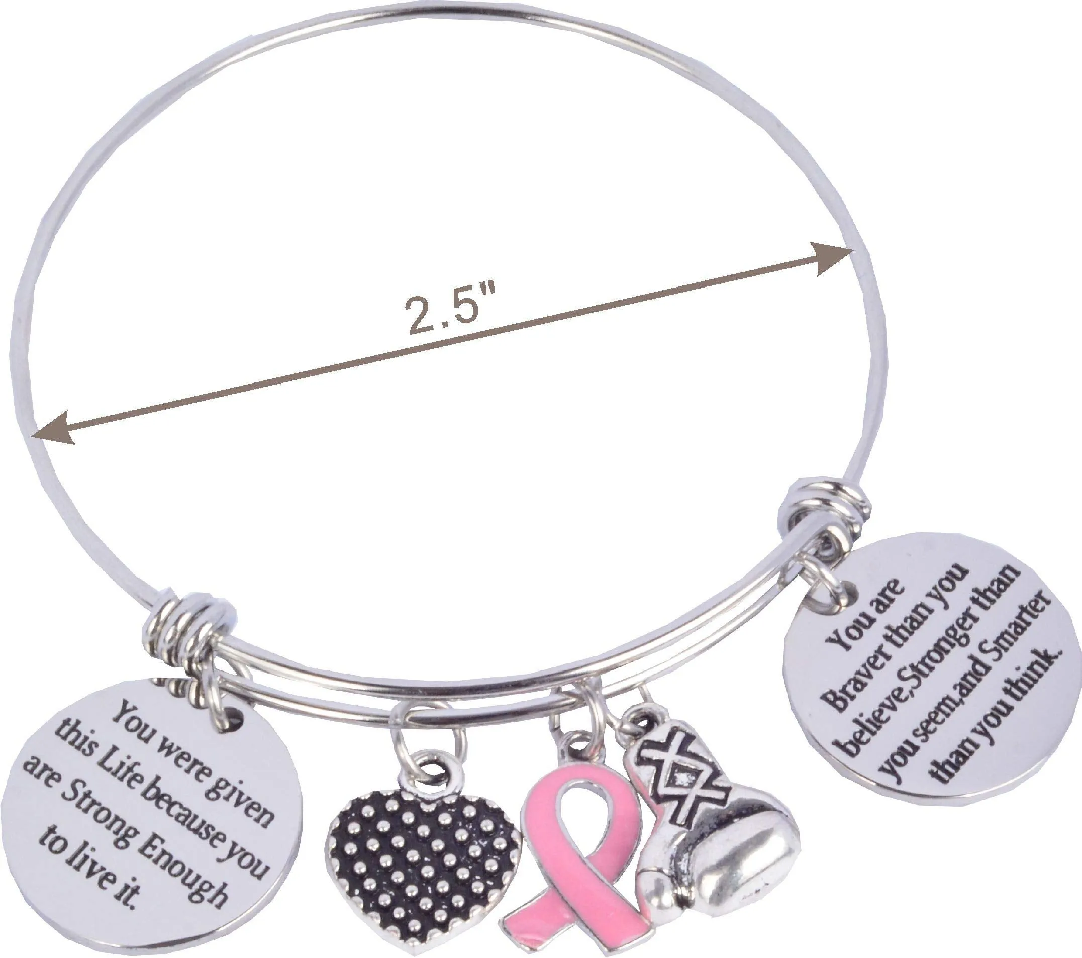 Breast Cancer Survivor Gifts for Women, Breast Cancer Pink Ribbon Keychain, Breast Cancer