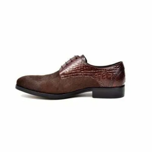 British Walkers Executive Men's Brown Leather and Pony Skin Dress Shoes