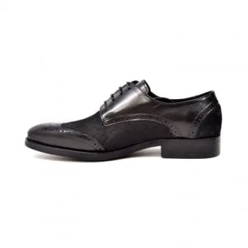 British Walkers President Men's Black Leather and Pony Skin