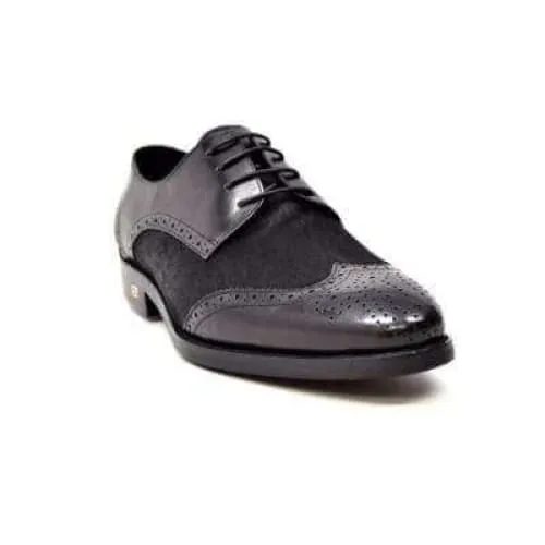 British Walkers President Men's Black Leather and Pony Skin