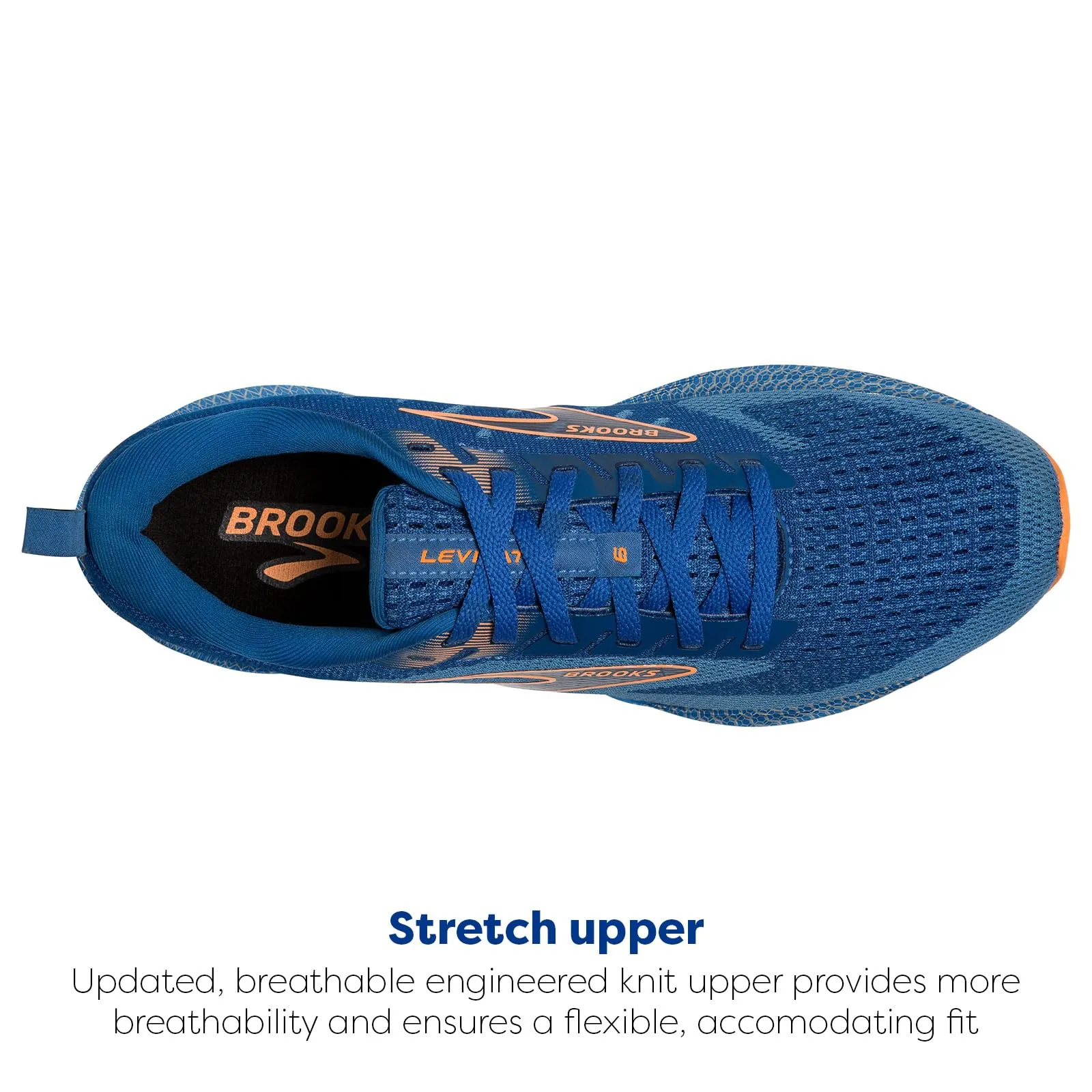 Brooks Men’s Levitate 6 Neutral Running Shoe - Classic Blue/Orange - 10.5 Medium