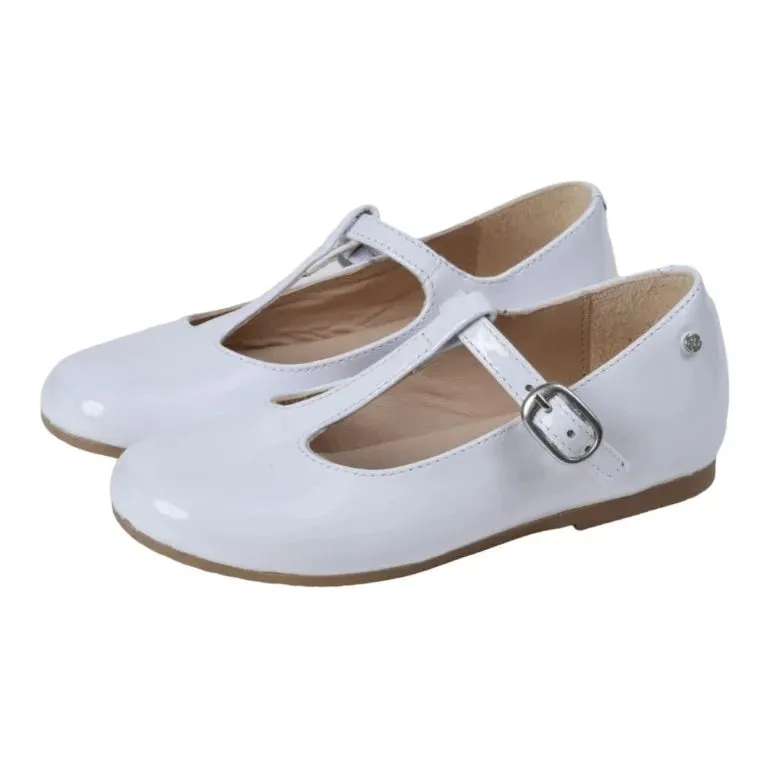 Charlotte - White Patent Leather Strap for Girl by Manuela de Juan