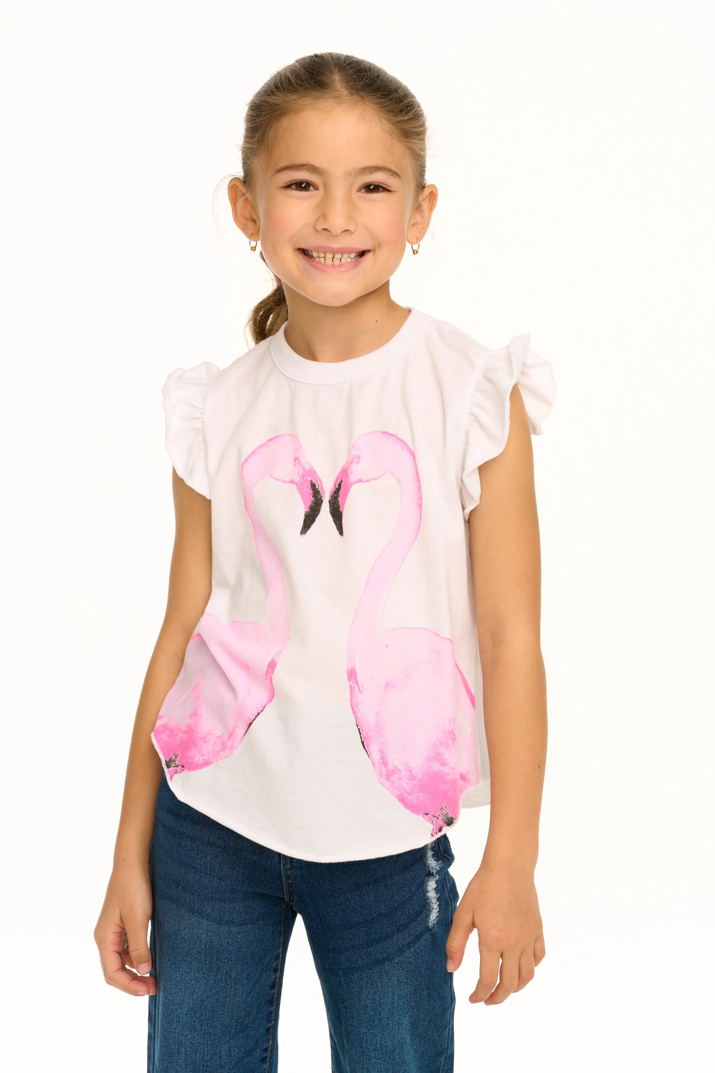 Chaser Flamingo Mirror Flutter Sleeve Tee