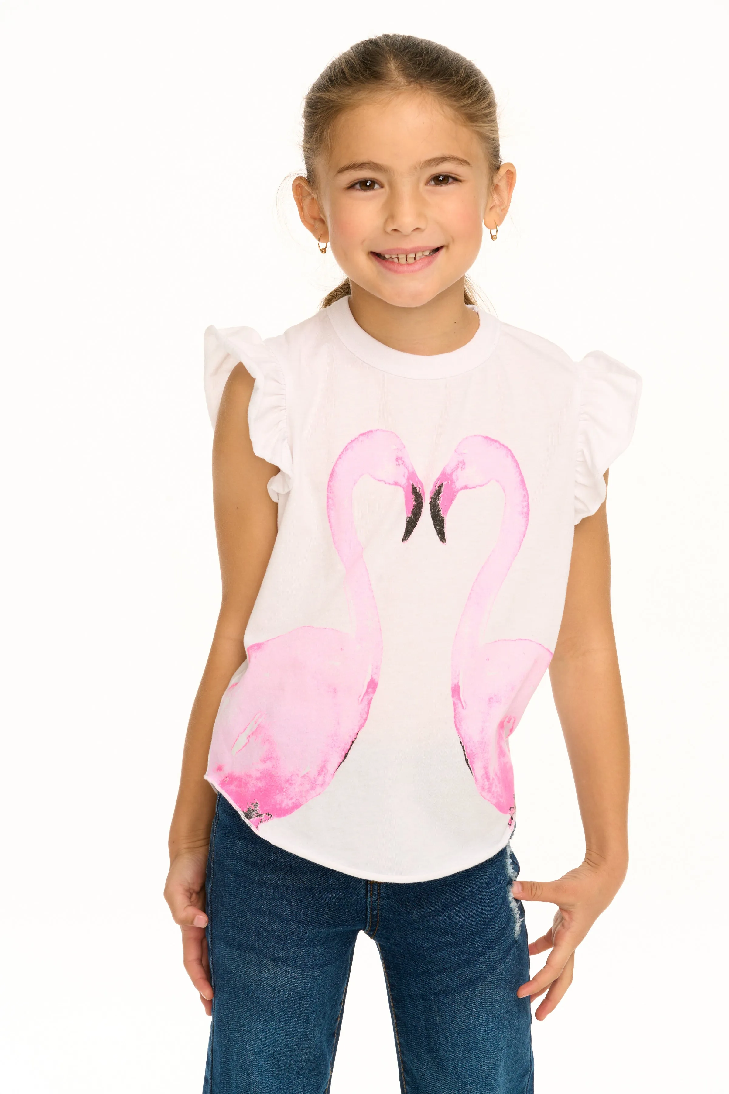 Chaser Flamingo Mirror Flutter Sleeve Tee