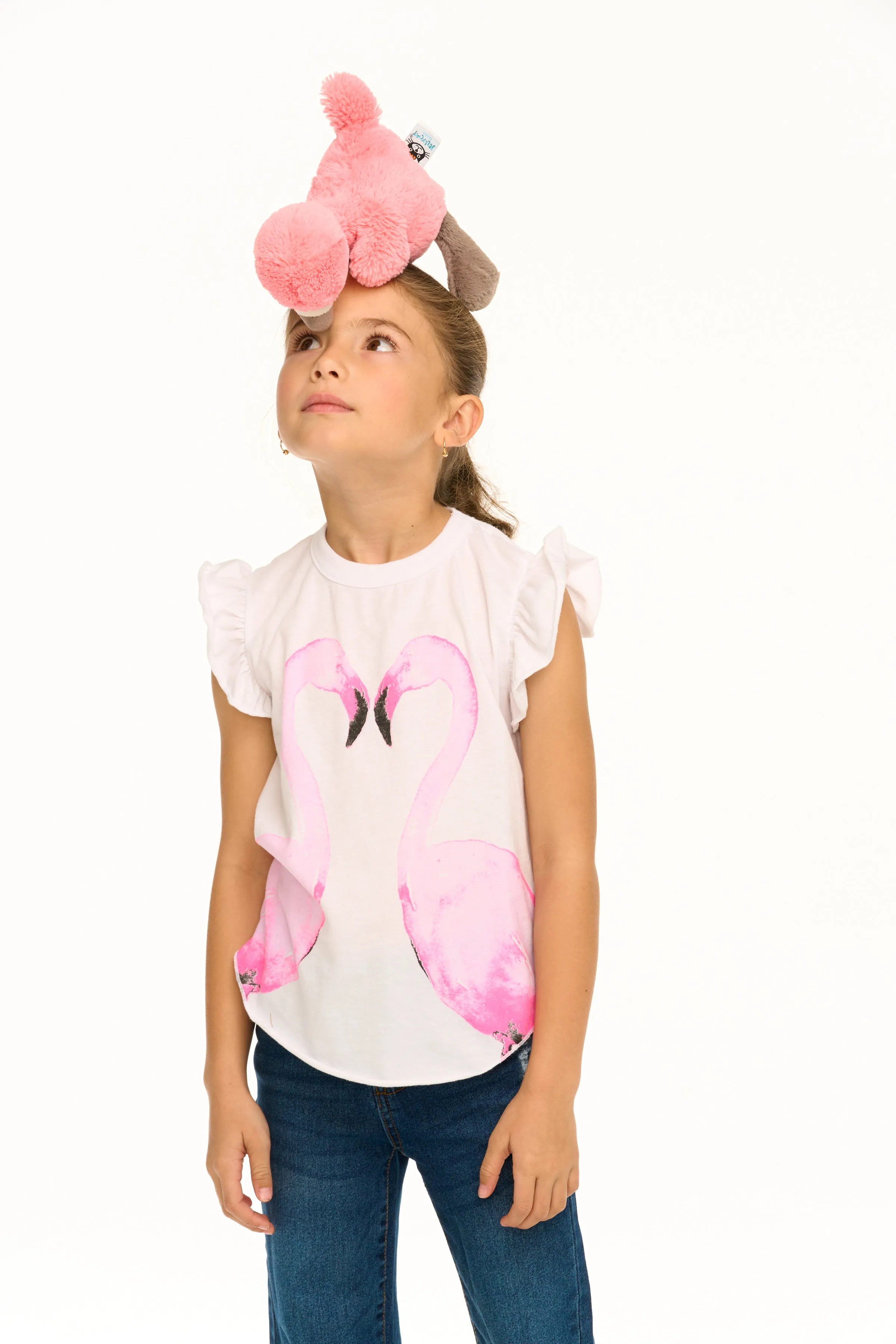 Chaser Flamingo Mirror Flutter Sleeve Tee