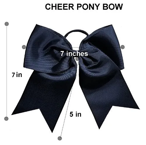 Cheer Bows Purple Cheerleading Softball - Gifts for Girls and Women Team Bow with Ponytail Holder Complete your Cheerleader Outfit Uniform Strong Hair Ties Bands Elastics by Kenz Laurenz (1)