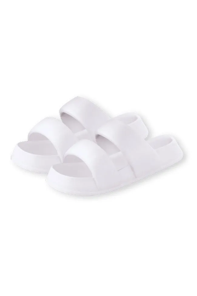 Ciana Ivory Double Strap Cloud Slides FINAL SALE