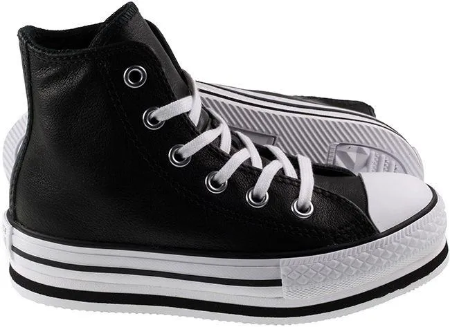 Converse Trainers Kids Chuck Taylor Platform Eva Hi Black White