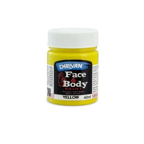 Derivan Face & Body Paint 40ml - Yellow