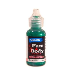 Derivan Glitter Face & Body Paint 36ml - Green