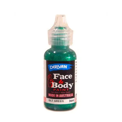 Derivan Glitter Face & Body Paint 36ml - Green