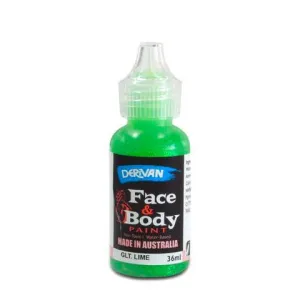 Derivan Glitter Face & Body Paint 36ml - Lime