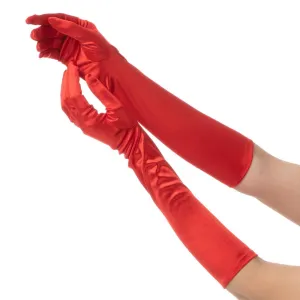 Elbow Long Gloves - Red