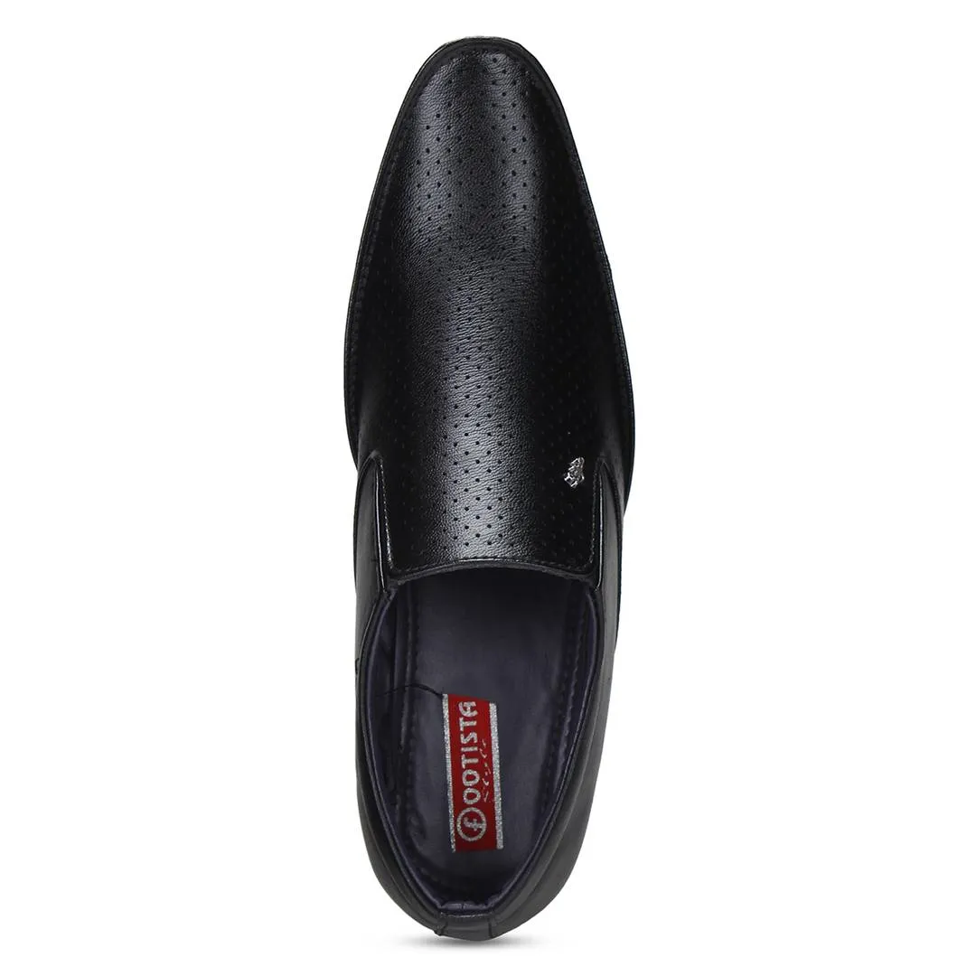 Elegant Black Synthetic Leather Formal Shoe