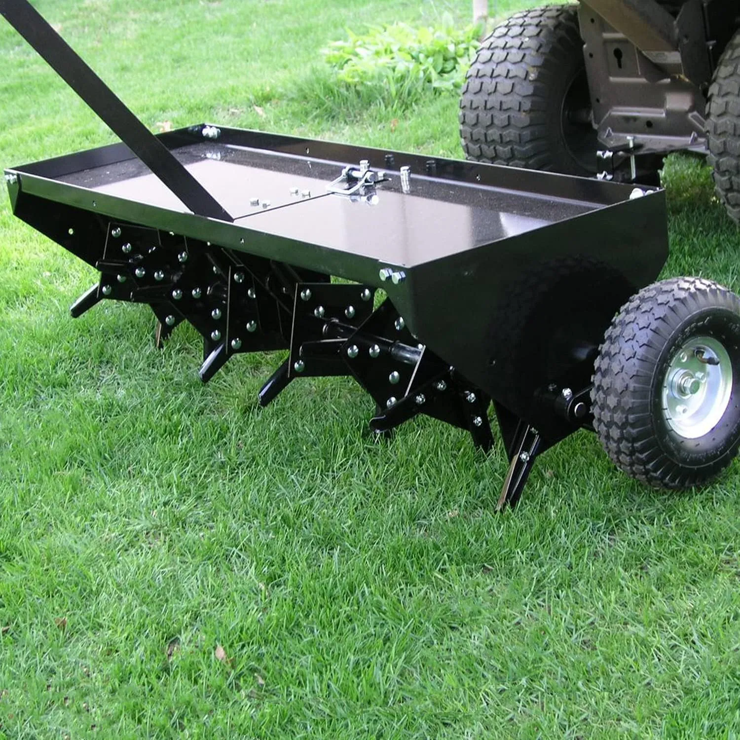 Field Tuff 48" Wide Plug-Style Aerator – 32 Coring Plugs, Tow-Behind DesignFor ATV/ UTV/ Lawn Tractor