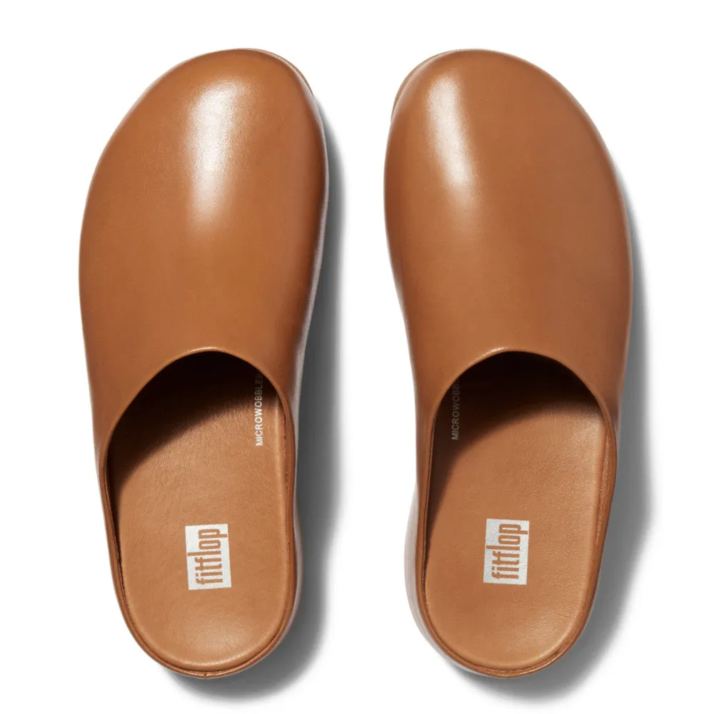 FitFlop Shuv Leather Clogs Brown