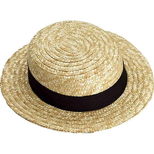 Forum Novelties 66172 Straw Skimmer Hat Standard Adult, One Size, Multicolor