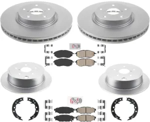 Front & Rear Coated Brake Rotors Brake Pads & Shoes For Subaru WRX 2015-2021