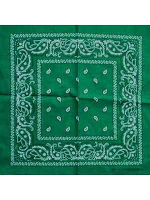 Green Paisley Print Bandana