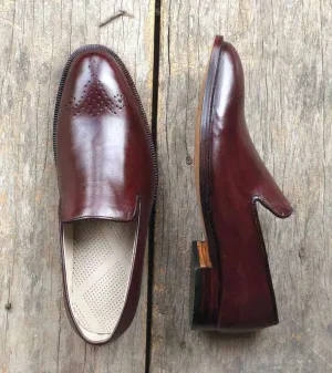 Handmade Men's Leather Loafers Shoes