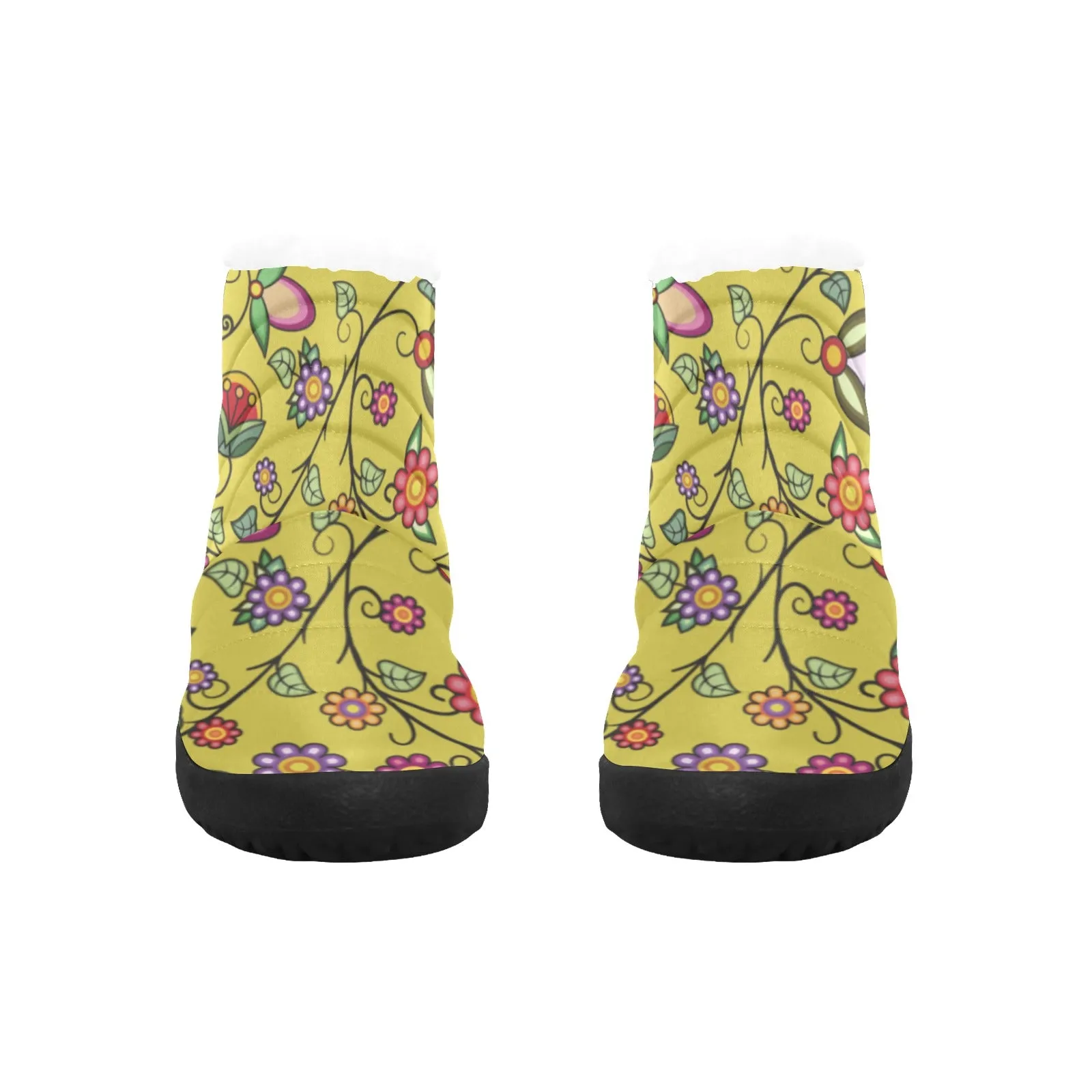 Heartbeat Petals Yellow Women's Padded Winter Boot