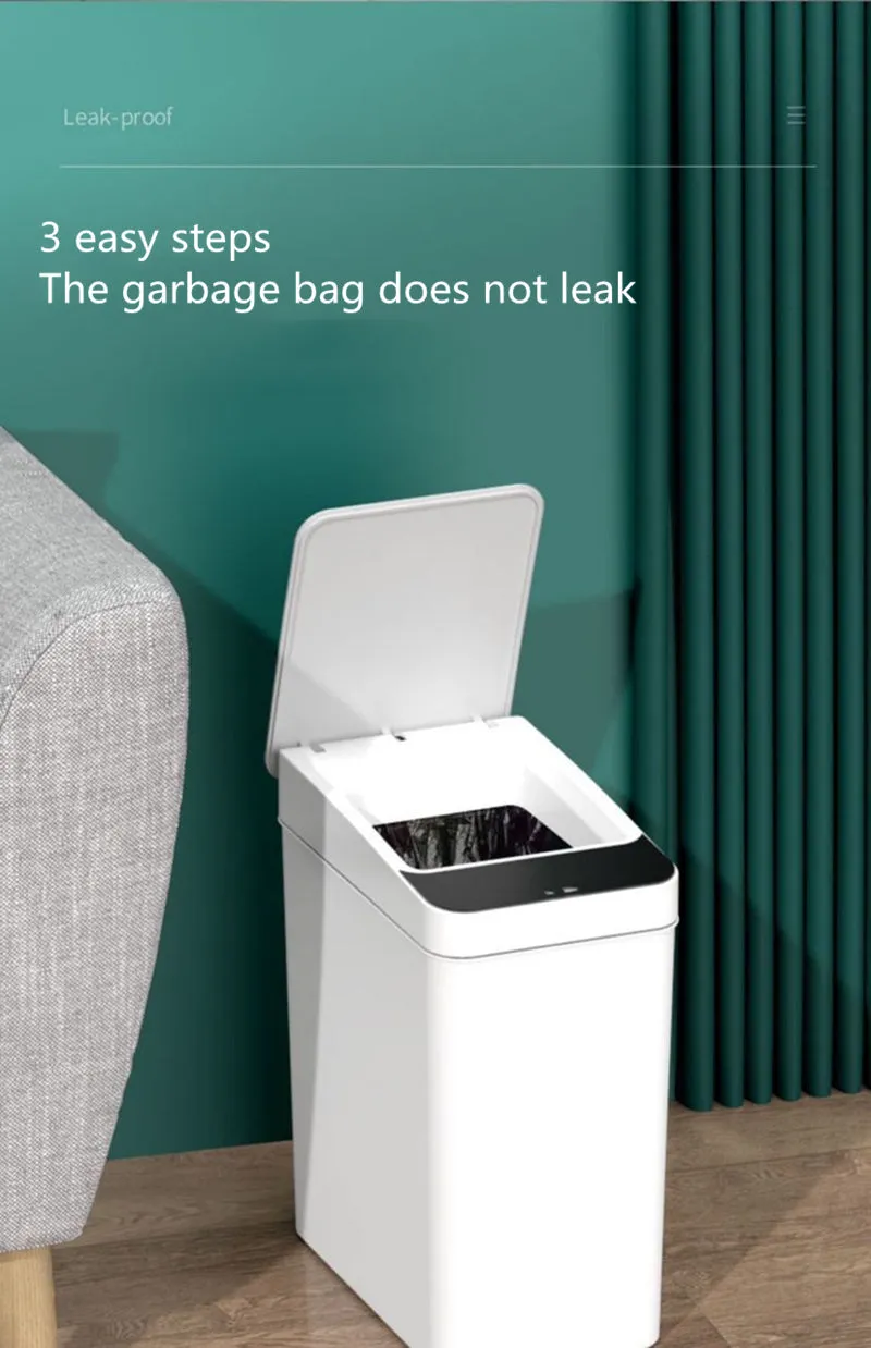 Intelligent Smart Trash Can Dual Mode Opening Smart Sensor Rechargeable USB with free 10pcs Garbage Bag