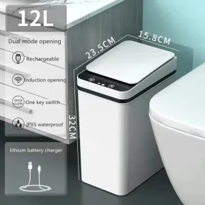 Intelligent Smart Trash Can Dual Mode Opening Smart Sensor Rechargeable USB with free 10pcs Garbage Bag