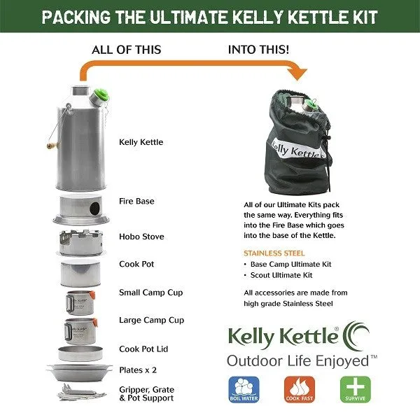 Kelly Kettle Ultimate 'Base Camp' Kit (Stainless Steel)