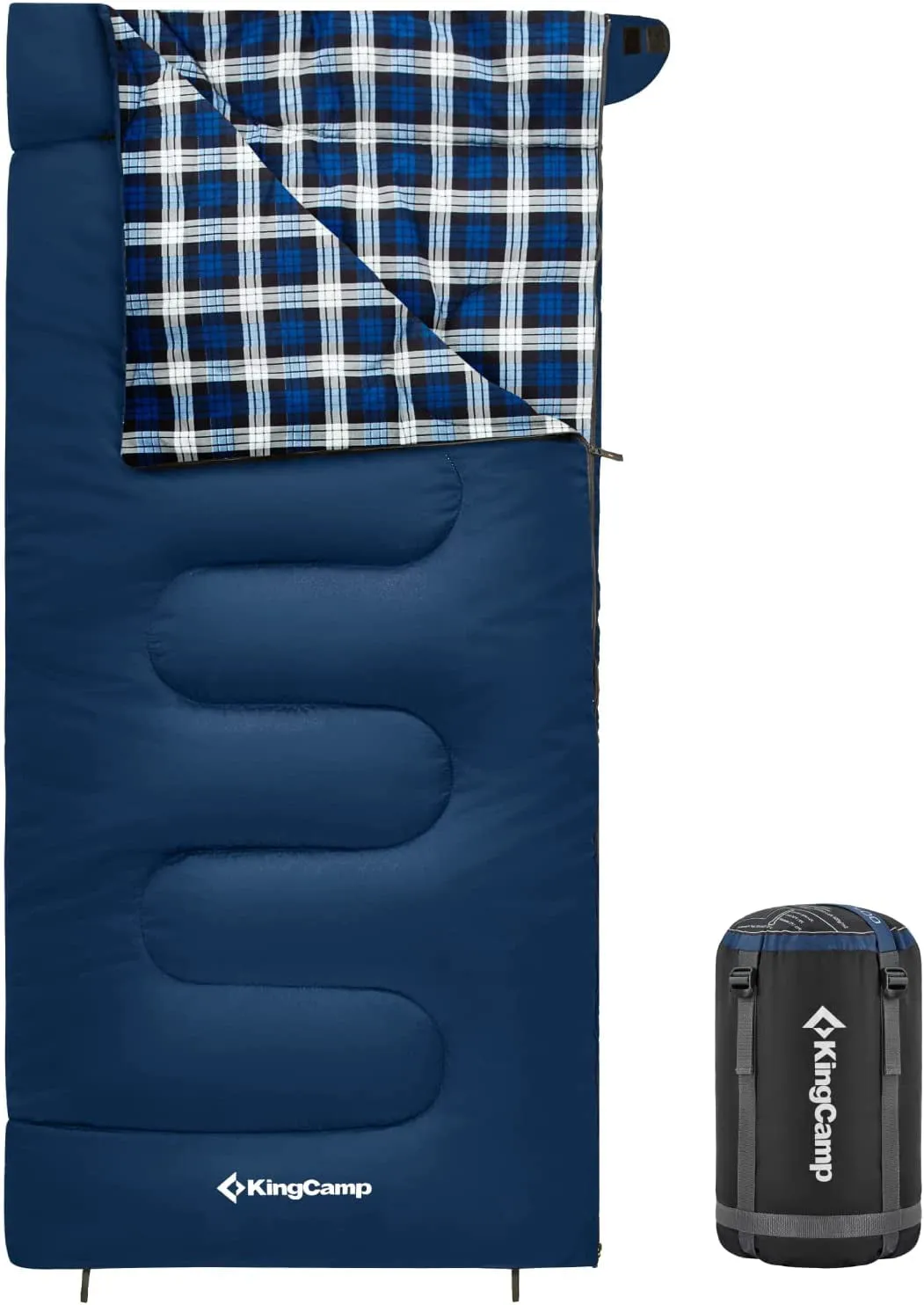 KingCamp Camping Sleeping Bag Cotton Flannel Sleeping Bags Cold Weather 39℉ for Adults Red