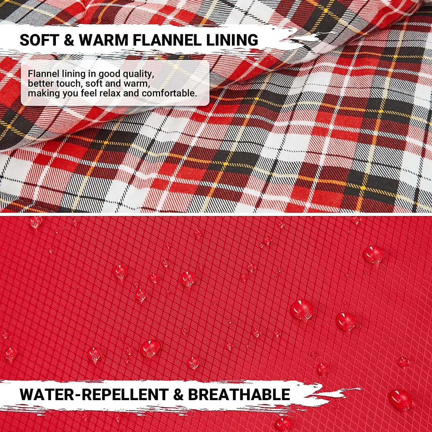 KingCamp Camping Sleeping Bag Cotton Flannel Sleeping Bags Cold Weather 39℉ for Adults Red