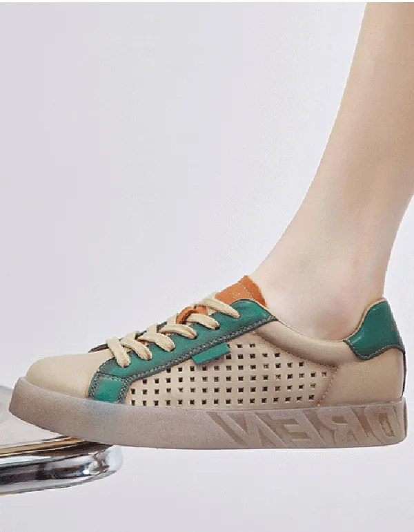 Lace-up Comfortable Summer Leather Sneakers