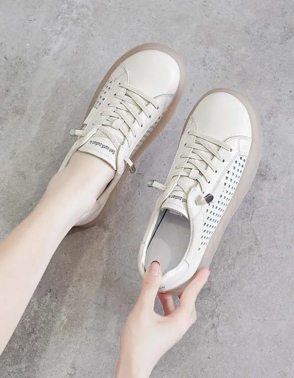 Lace-up Comfortable Summer Leather Sneakers