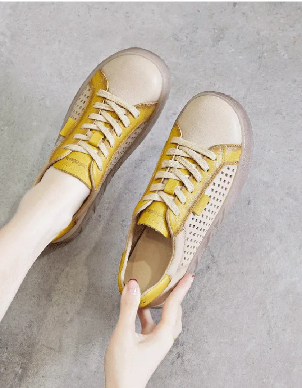 Lace-up Comfortable Summer Leather Sneakers