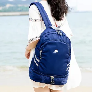 Large Beach Bag Combo Dry Wet Waterproof Backpack Women Swimming Gym Bag with Shoe Pouch Large