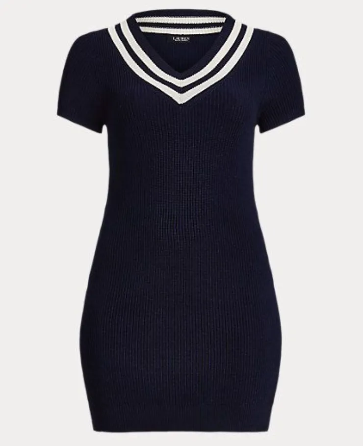 LAUREN RALPH LAUREN Plus Size Cotton-Blend Cricket Sweaterdress